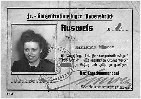 SS CONCENTRATION CAMP RAVENSBRUCK FEMALE GUARD ID